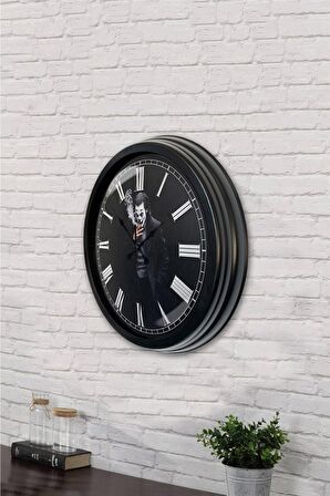 40 Cm Siyah Metal Joker Duvar Saati