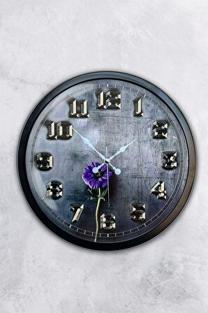 40 Cm Siyah Metal İron Duvar Saati
