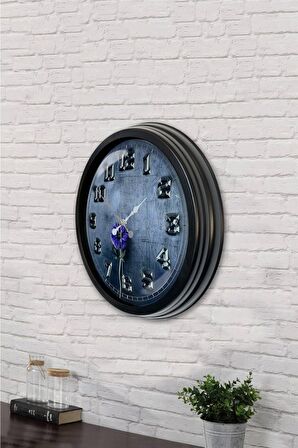 40 Cm Siyah Metal İron Duvar Saati