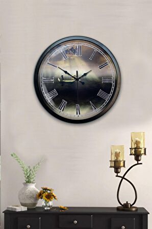 40 Cm Siyah Metal Huzur Duvar Saati