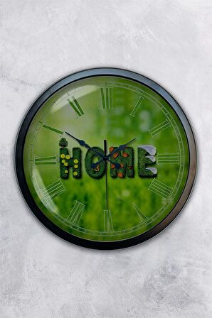 40 Cm Siyah Metal Home Duvar Saati