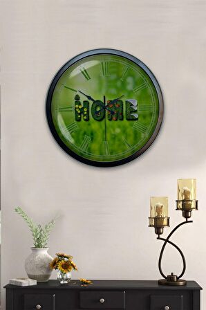 40 Cm Siyah Metal Home Duvar Saati