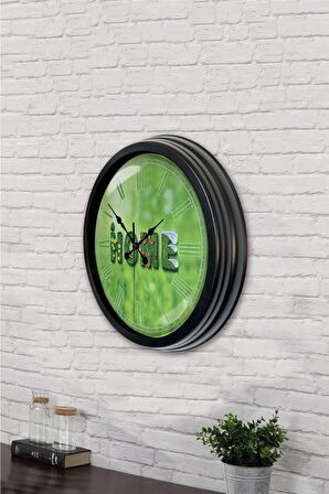 40 Cm Siyah Metal Home Duvar Saati