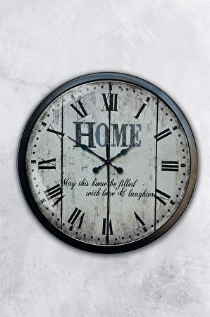 40 Cm Siyah Metal Home Duvar Saati