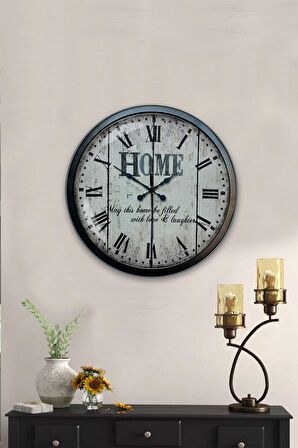 40 Cm Siyah Metal Home Duvar Saati