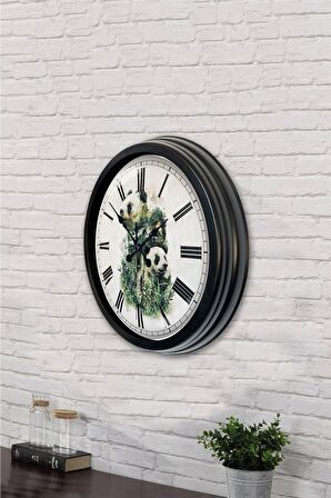 40 Cm Siyah Metal Hayvan Duvar Saati