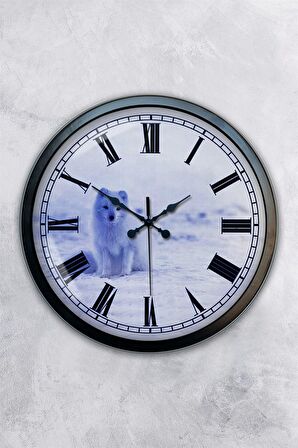 40 Cm Siyah Metal Hayvan Duvar Saati