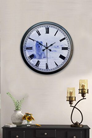 40 Cm Siyah Metal Hayvan Duvar Saati