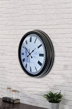 40 Cm Siyah Metal Hayvan Duvar Saati