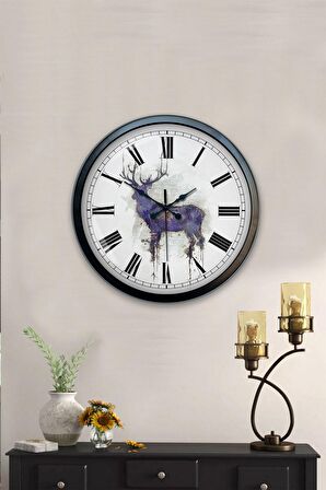 40 Cm Siyah Metal Hayvan Duvar Saati