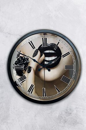 40 Cm Siyah Metal Güzellik Duvar Saati