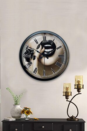 40 Cm Siyah Metal Güzellik Duvar Saati