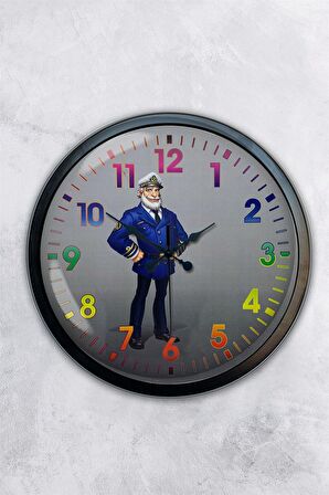 40 Cm Siyah Metal Gemi Kaptanı Duvar Saati