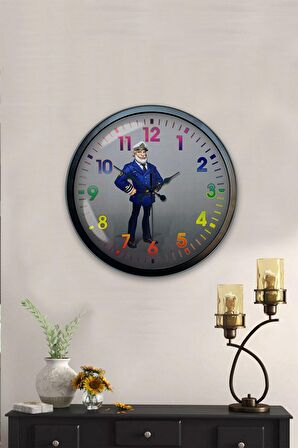 40 Cm Siyah Metal Gemi Kaptanı Duvar Saati