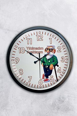 40 Cm Siyah Metal Funny Duvar Saati