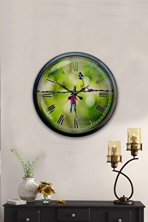 40 Cm Siyah Metal Funny Duvar Saati