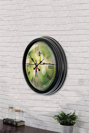 40 Cm Siyah Metal Funny Duvar Saati