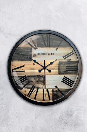 40 Cm Siyah Metal Firstime Duvar Saati