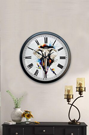 40 Cm Siyah Metal Fil Duvar Saati