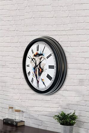 40 Cm Siyah Metal Fil Duvar Saati