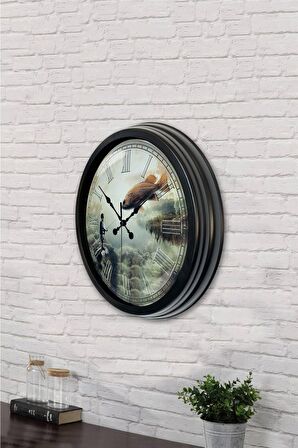 40 Cm Siyah Metal Farklı Yaşamlar Duvar Saati