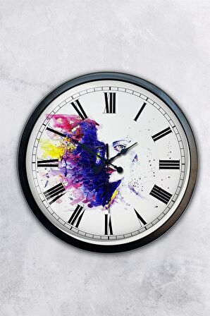 40 Cm Siyah Metal Farklı Dünyalar Duvar Saati