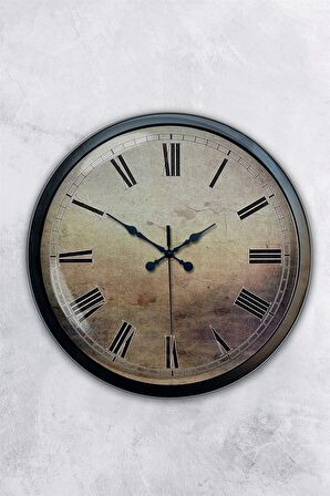 40 Cm Siyah Metal Eskitme Duvar Saati