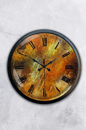 40 Cm Siyah Metal Eskitme Duvar Saati