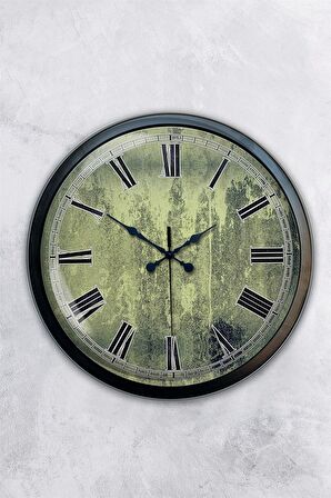 40 Cm Siyah Metal Eskitme Duvar Saati