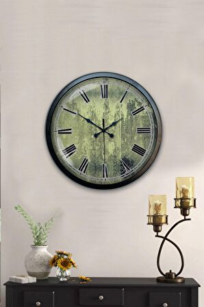 40 Cm Siyah Metal Eskitme Duvar Saati