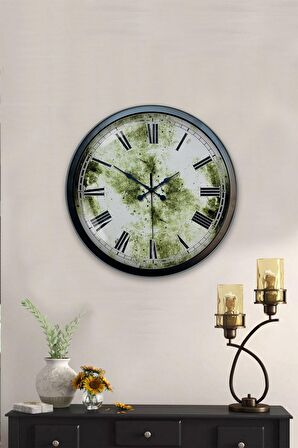 40 Cm Siyah Metal Eskitme Duvar Saati