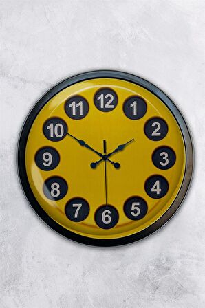 40 Cm Siyah Metal Eski Telefon Duvar Saati