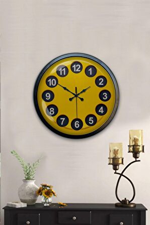 40 Cm Siyah Metal Eski Telefon Duvar Saati