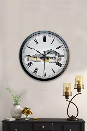 40 Cm Siyah Metal Eski Ev Duvar Saati