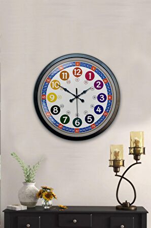 40 Cm Siyah Metal English Class Duvar Saati