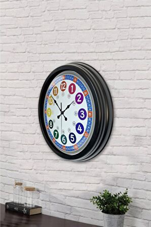 40 Cm Siyah Metal English Class Duvar Saati