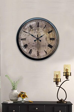 40 Cm Siyah Metal Eksitme Duvar Saati