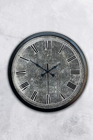 40 Cm Siyah Metal Eksitme Duvar Saati