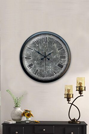 40 Cm Siyah Metal Eksitme Duvar Saati