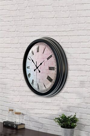 40 Cm Siyah Metal Ege Duvar Saati