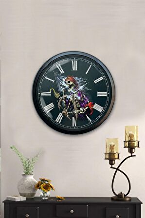 40 Cm Siyah Metal Dümen Duvar Saati