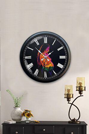 40 Cm Siyah Metal Doğallık Duvar Saati