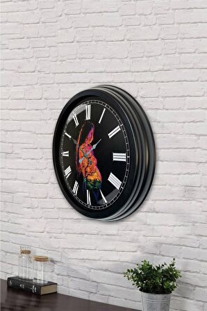 40 Cm Siyah Metal Doğallık Duvar Saati