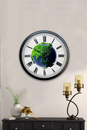 40 Cm Siyah Metal Doğal Duvar Saati