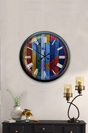 40 Cm Siyah Metal Doğal Aşk Duvar Saati