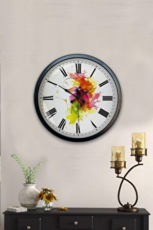 40 Cm Siyah Metal Dizayn Duvar Saati