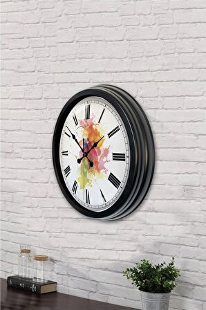 40 Cm Siyah Metal Dizayn Duvar Saati