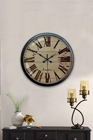 40 Cm Siyah Metal Dizayn Duvar Saati