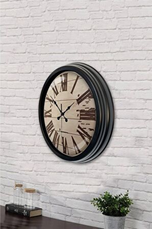 40 Cm Siyah Metal Dizayn Duvar Saati
