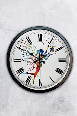 40 Cm Siyah Metal Diş Duvar Saati